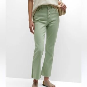 Rag & Bone Casey high rise ankle flared raw hem mint women’s size 30